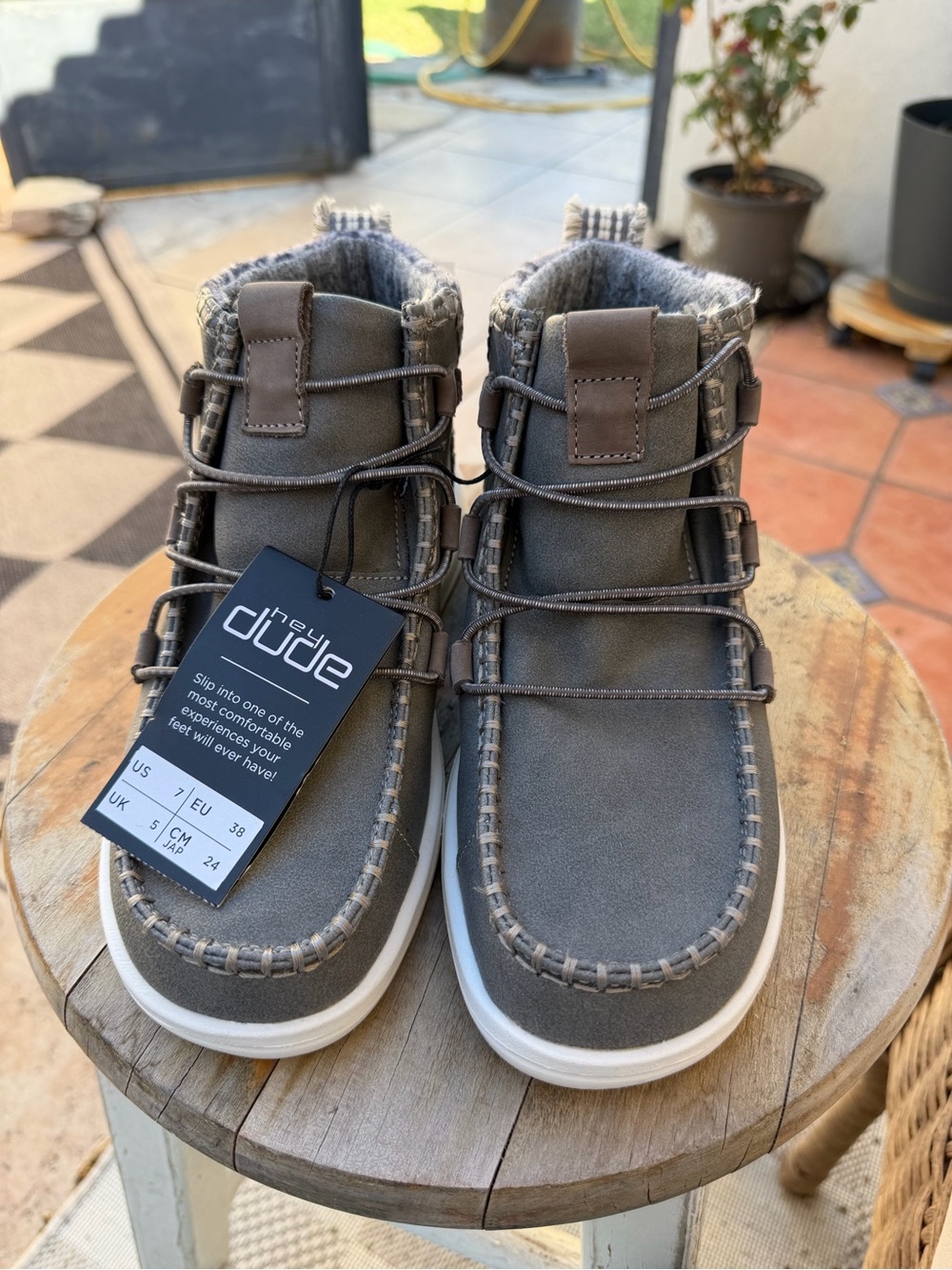 HEYDUDE Eloise Granite Grey Ankle Boots Women’s Size 7 NWT